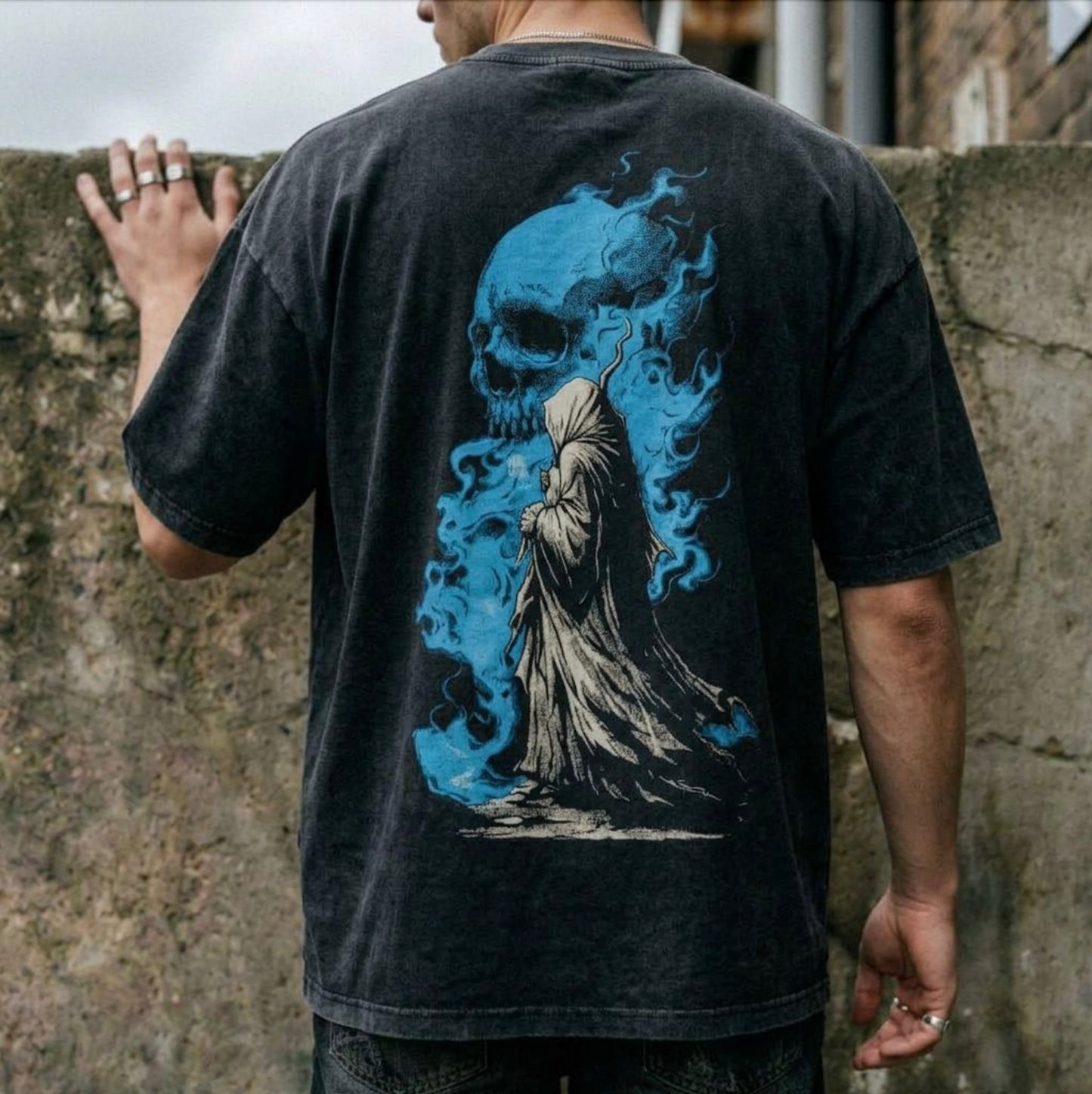 BLUE DEATH WANDERER VINTAGE OVERSIZE TEE