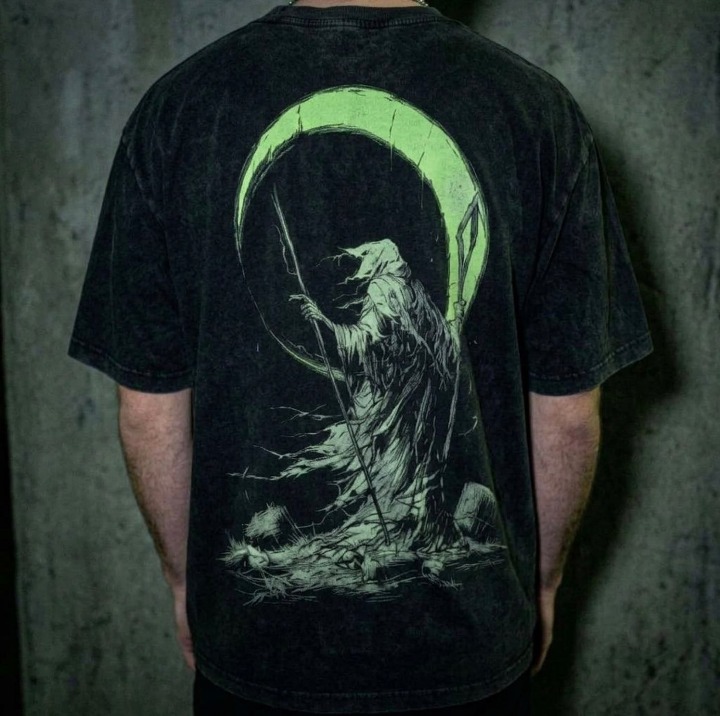 GREEN MOON REAPER VINTAGE OVERSIZE TEE