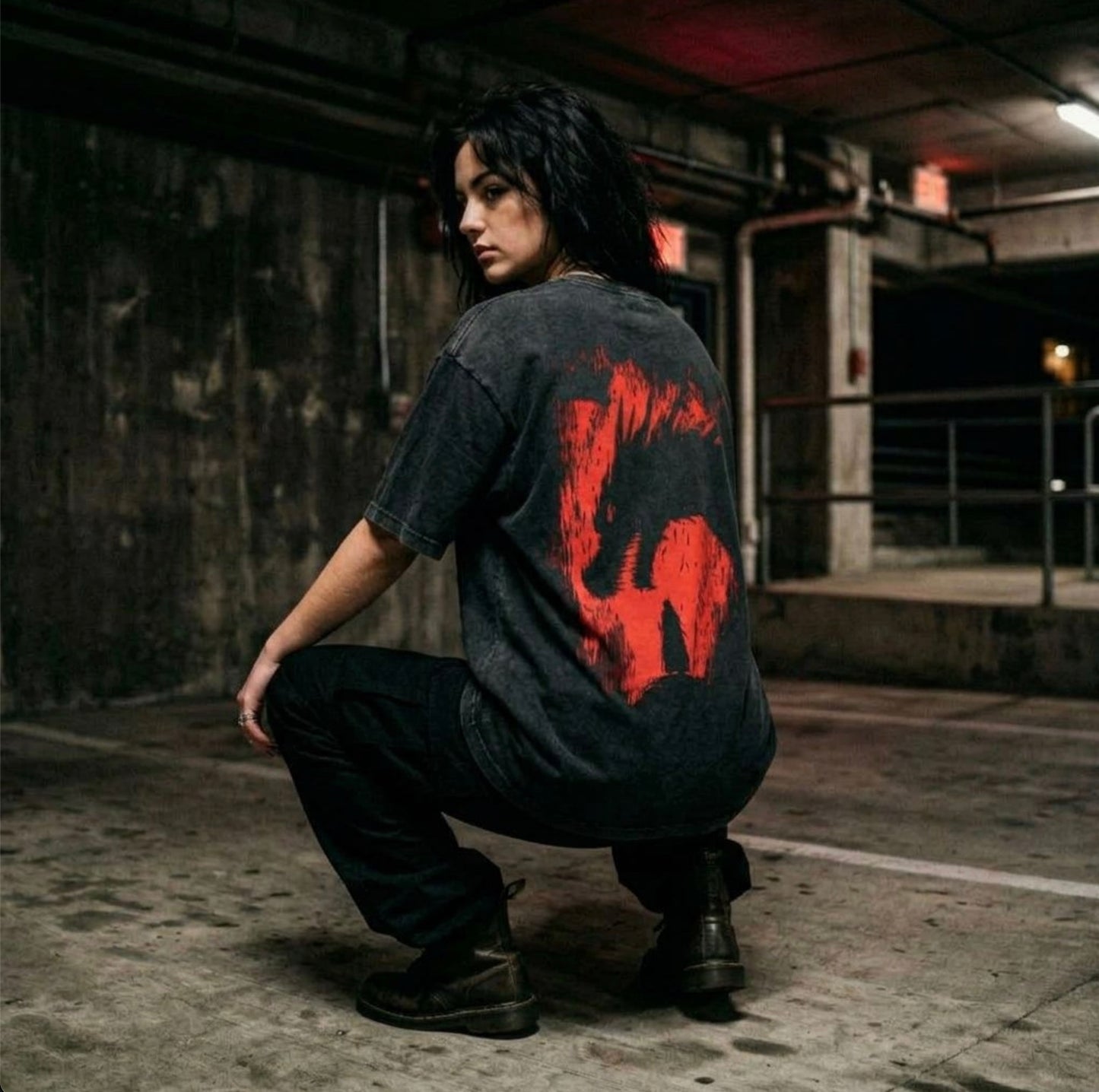 CRIMSON DRAGON OATH VINTAGE OVERSIZE TEE