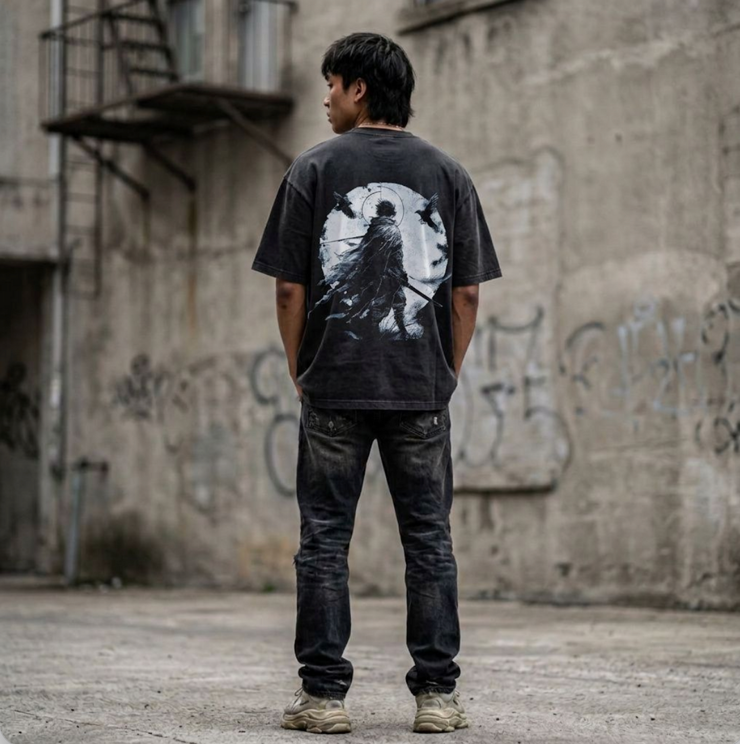 MOONLIT RAVEN RONIN VINTAGE OVERSIZE TEE