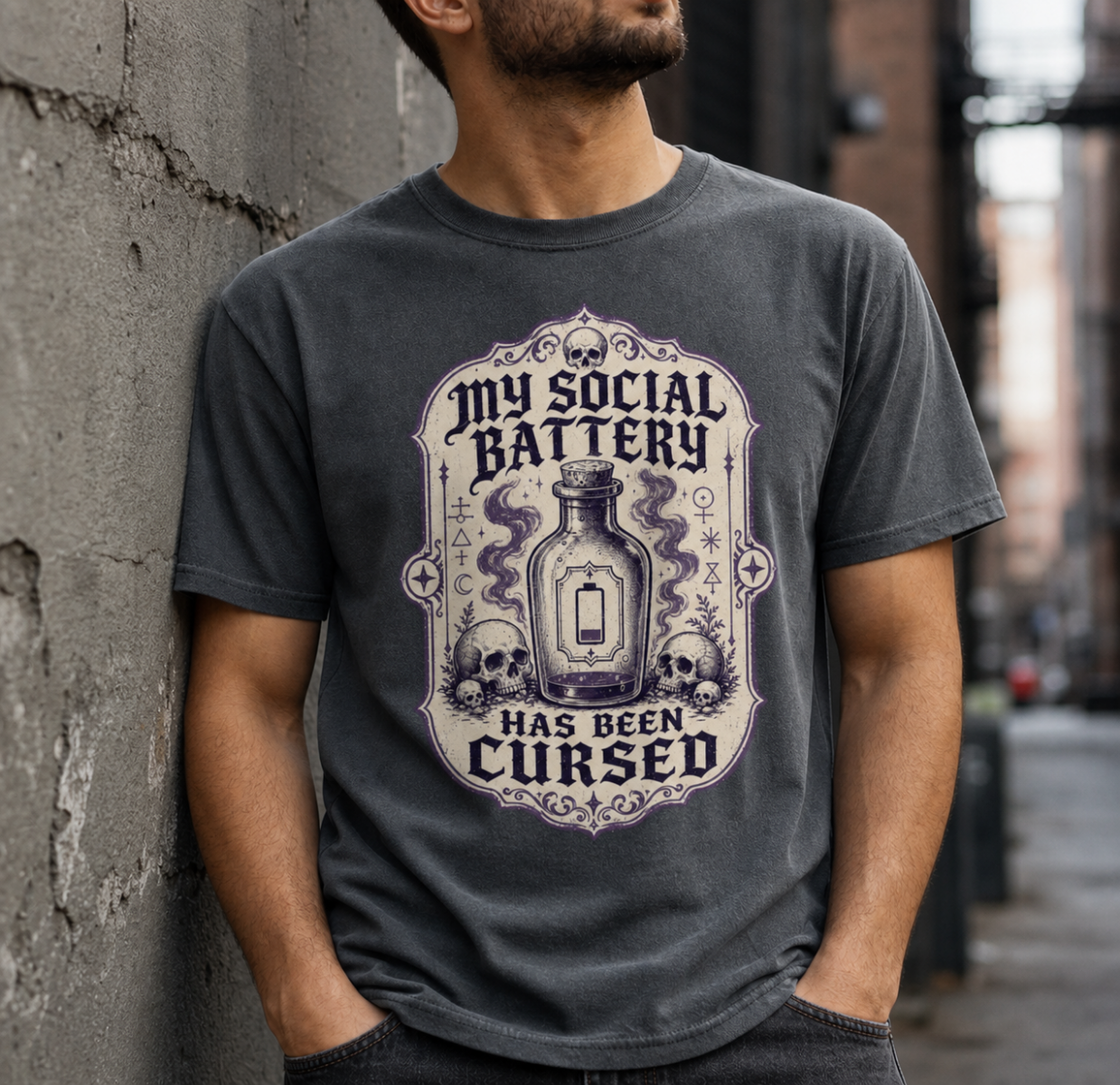 Cursed Social Battery Classic Graphic Tee