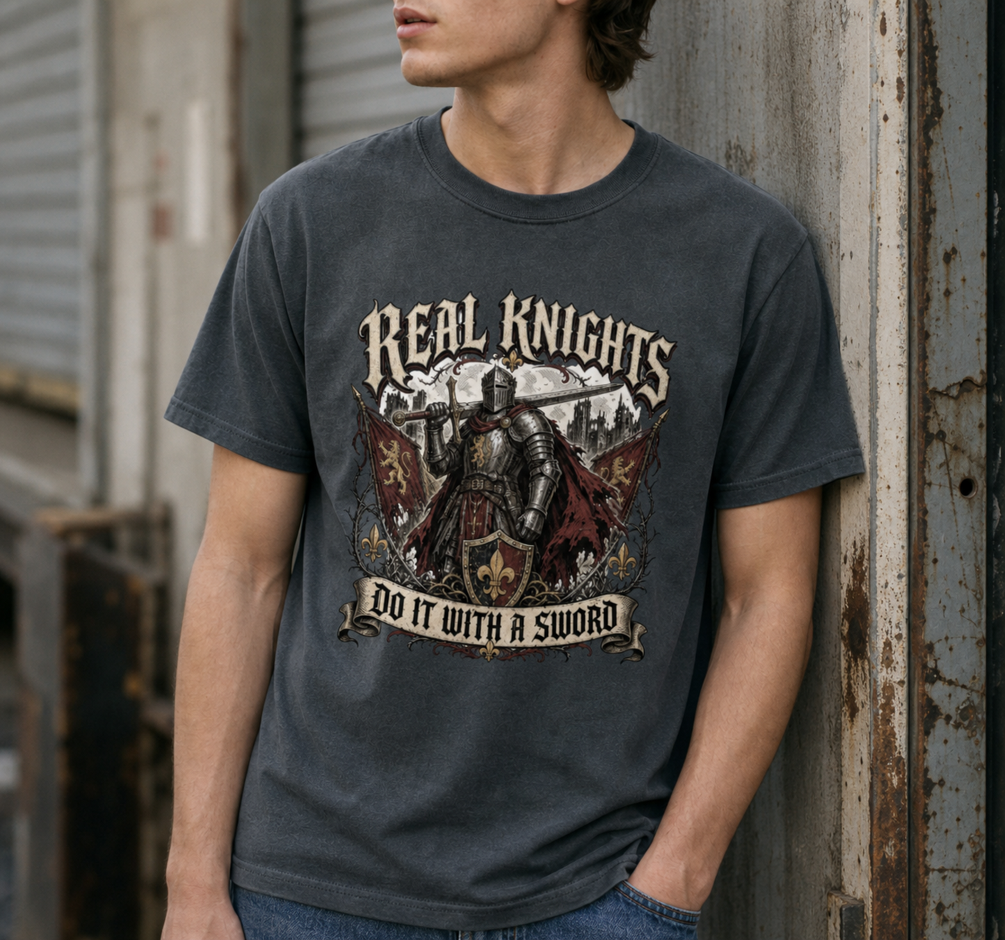Real Knights Do It With a Sword Knight Graphic Tee