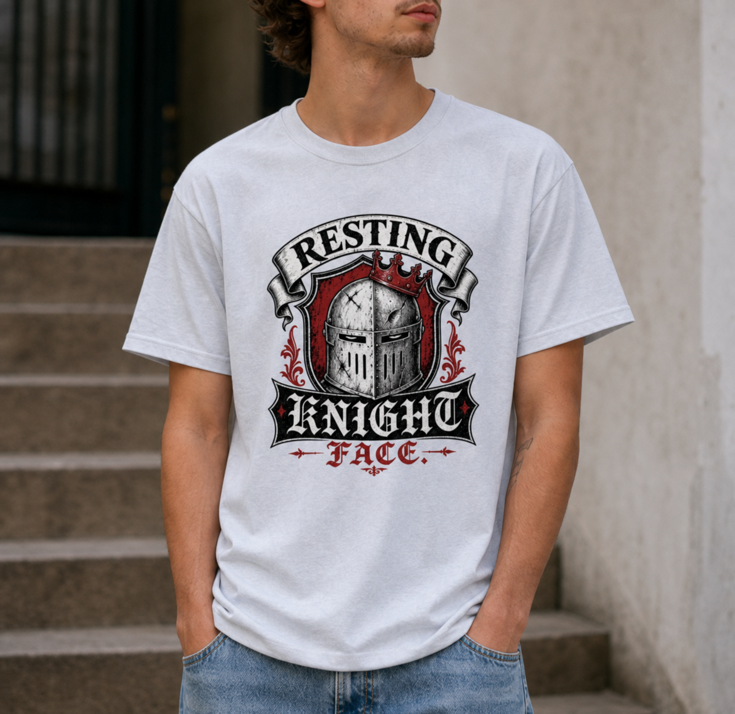 Resting Knight Face Classic Graphic Tee