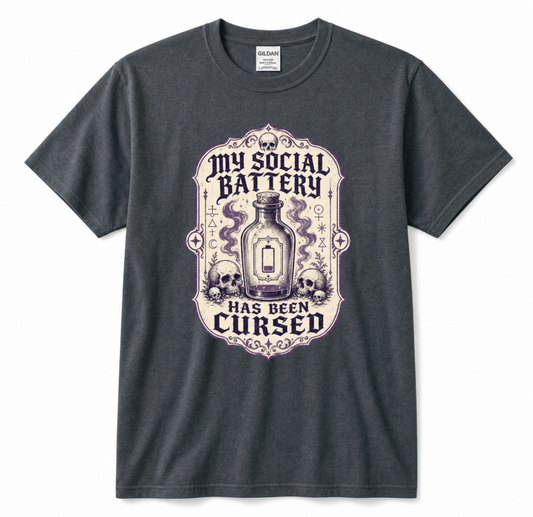 Cursed Social Battery Classic Graphic Tee