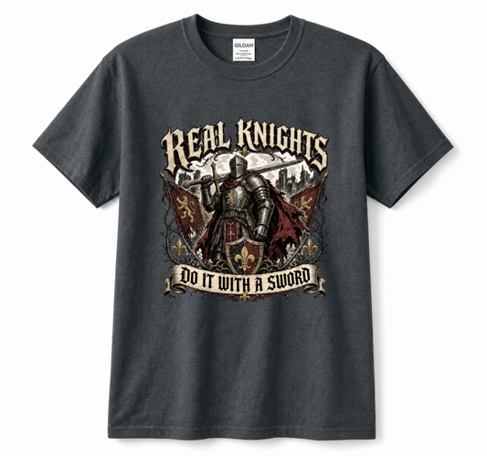 Real Knights Do It With a Sword Knight Graphic Tee