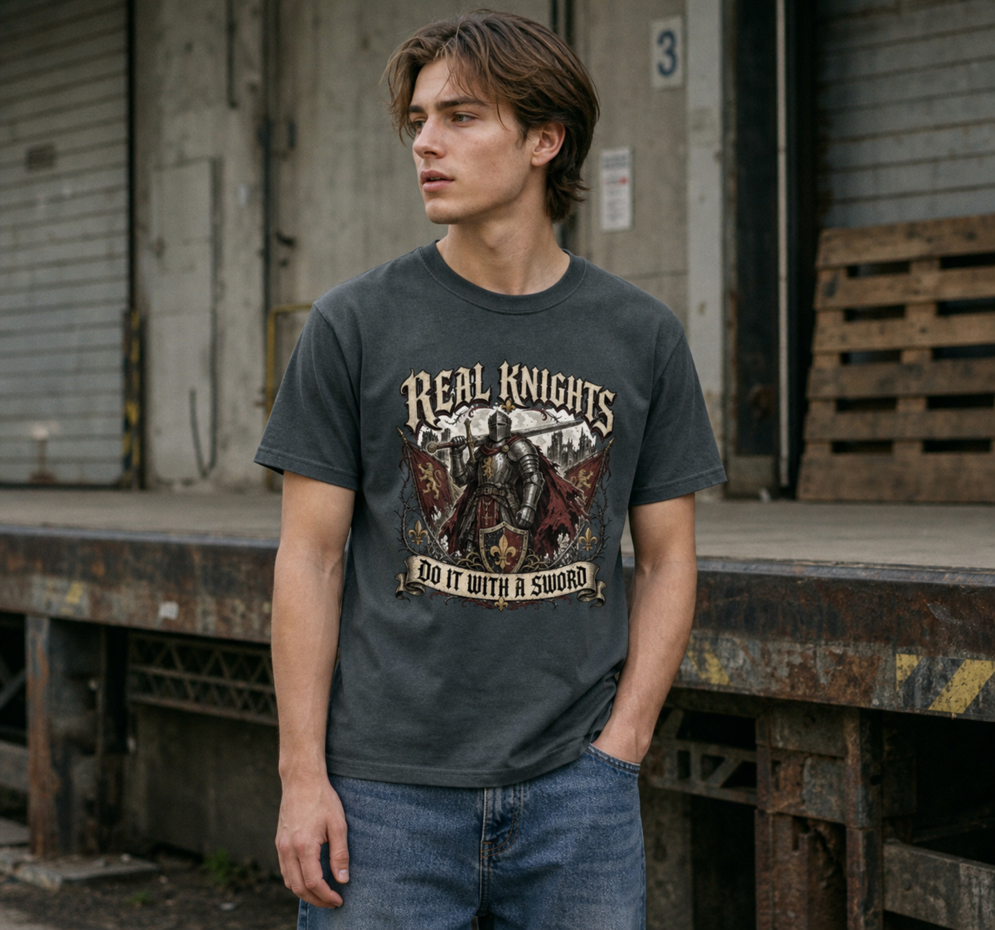 Real Knights Do It With a Sword Knight Graphic Tee